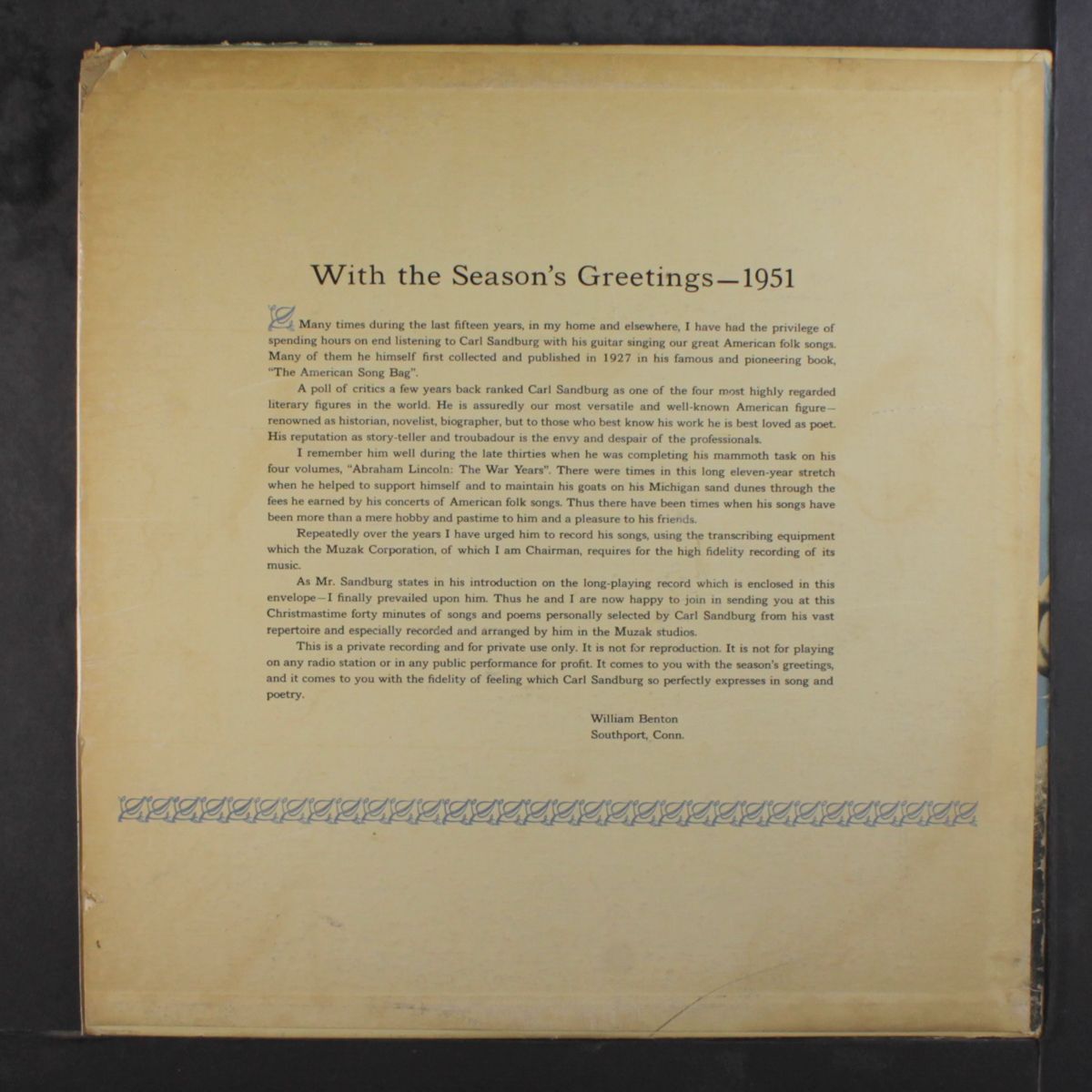 a visit with by CARL SANDBURG