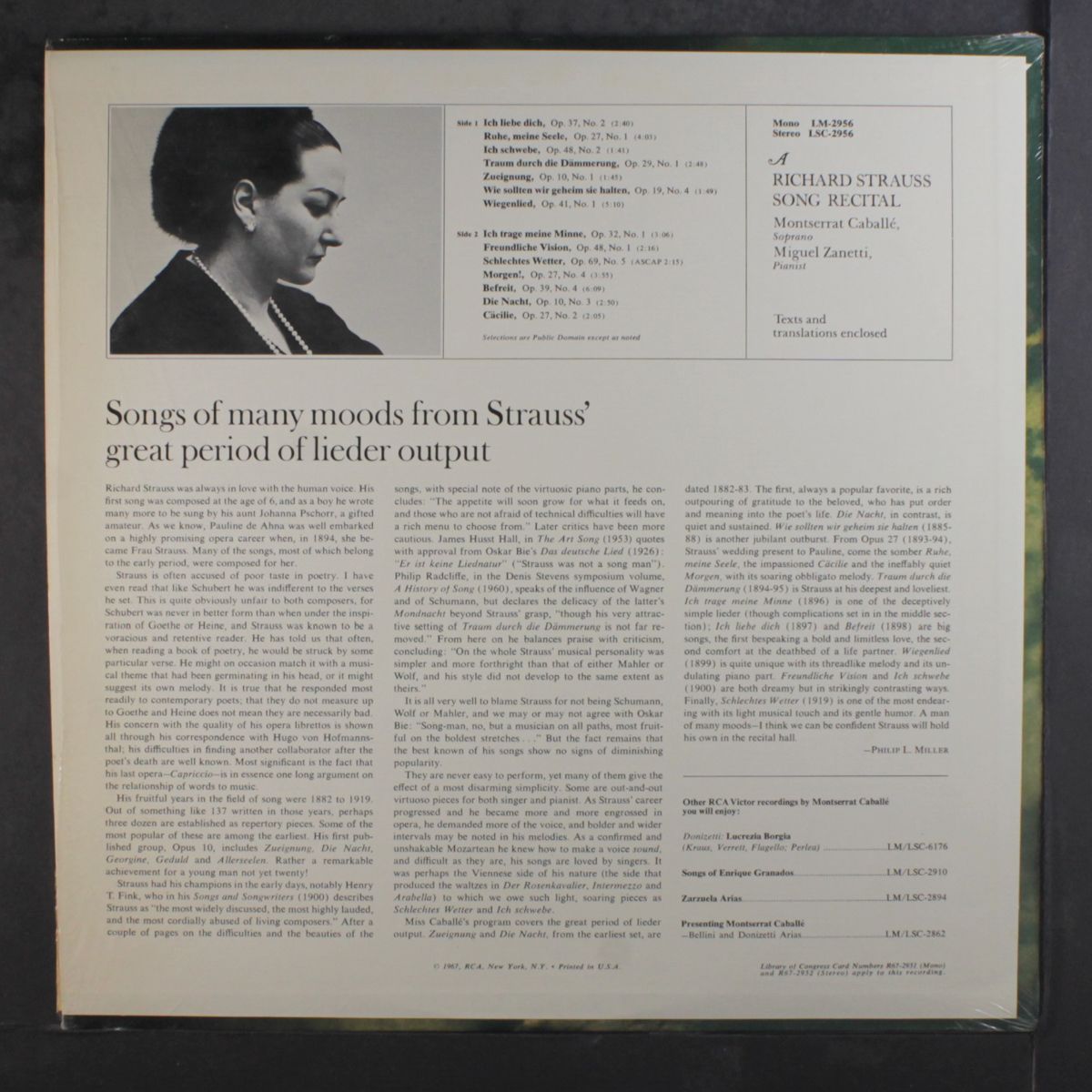 strauss: song recital by MONTSERRAT CABALLE