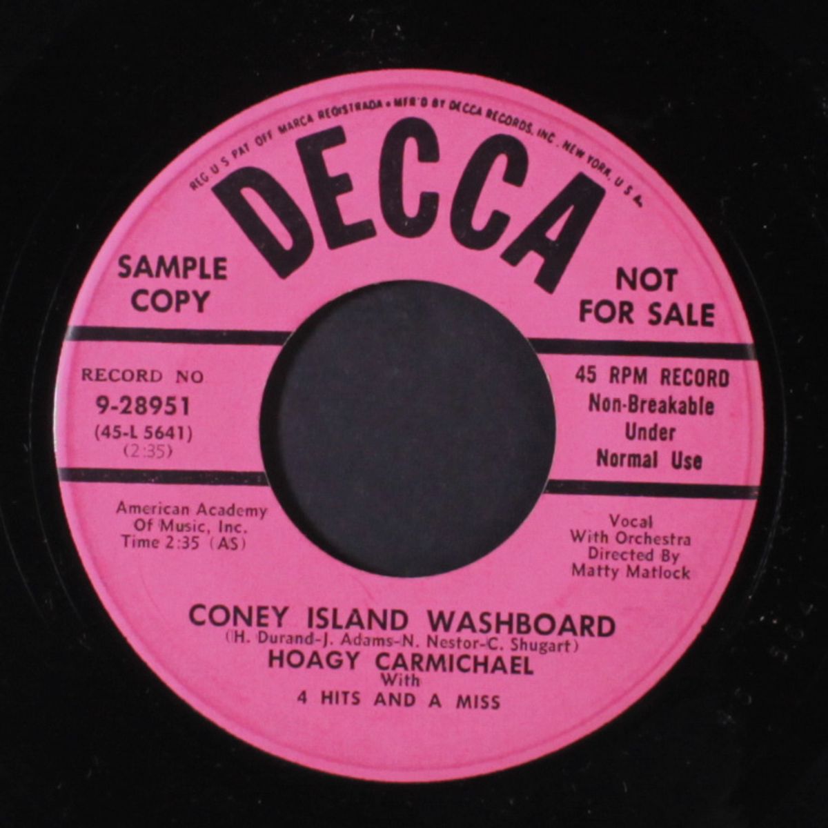 ida red / coney island washboard by HOAGY CARMICHAEL