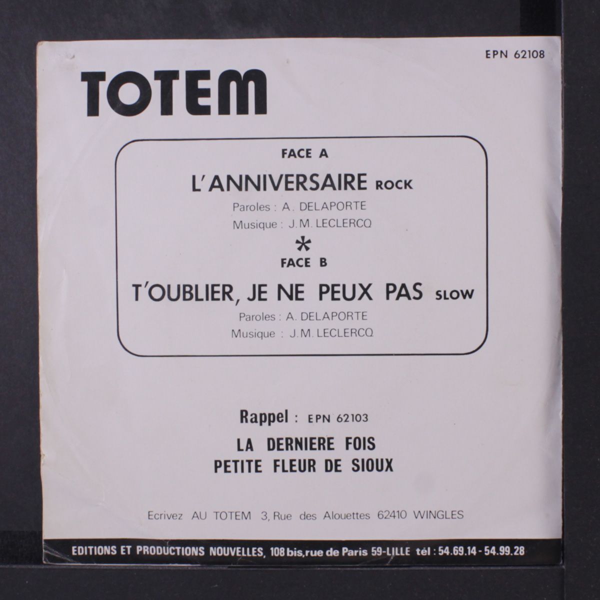 l'anniversaire / t'oublier, je ne peux pas by TOTEM