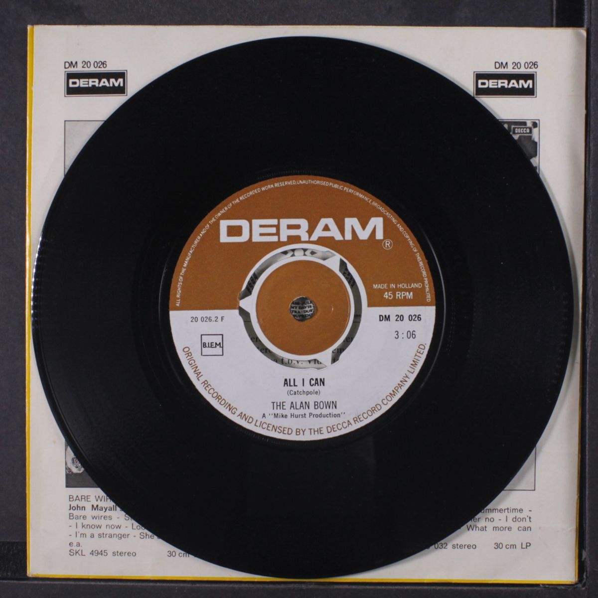 gypsy girl / all i can by ALAN BOWN