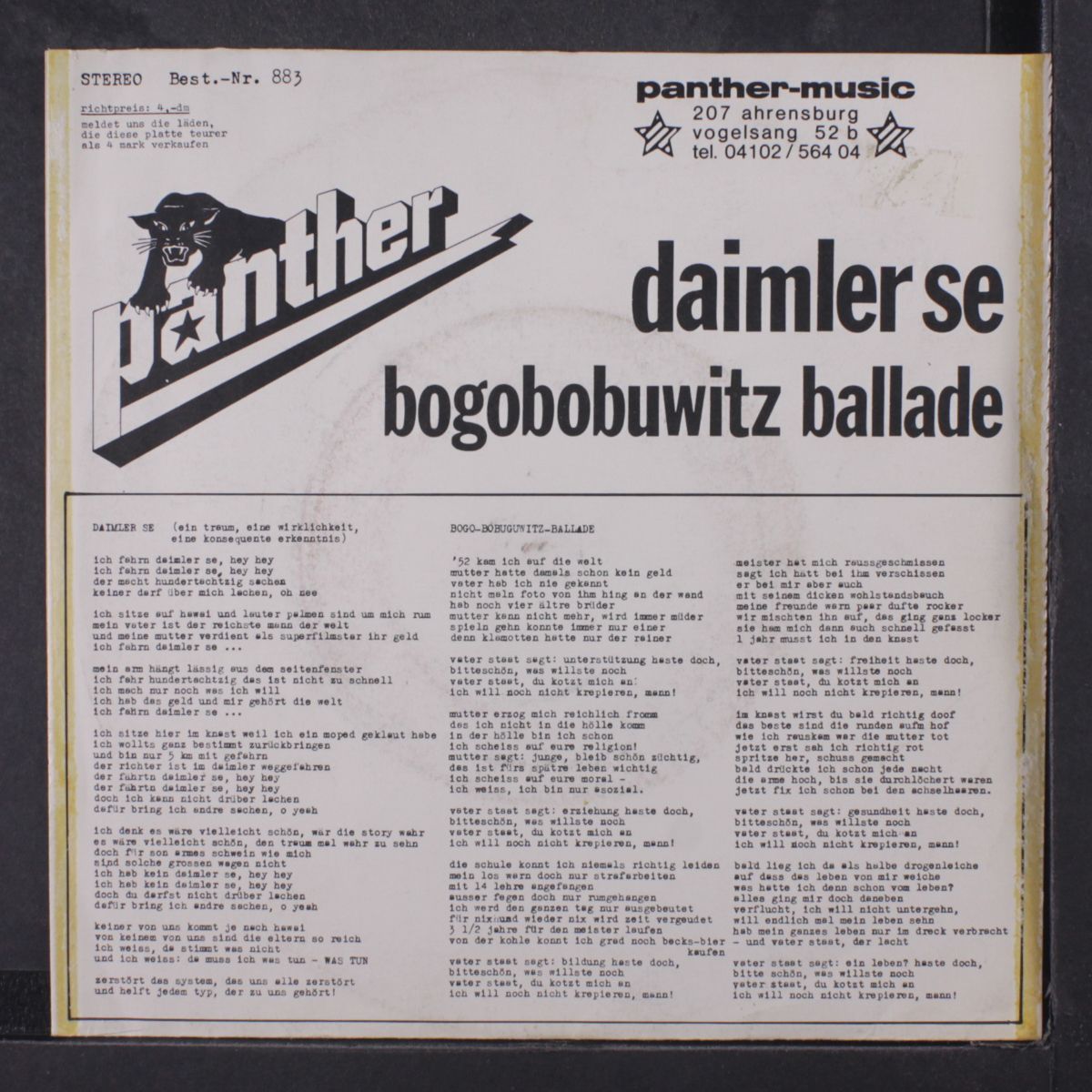 daimler se / bogobobuwitz ballade by PANTHER
