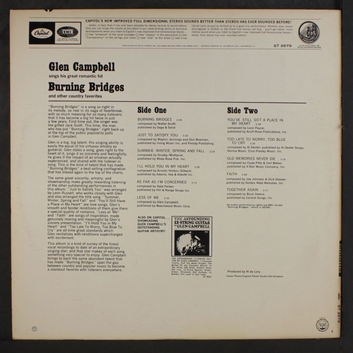 burning bridges by GLEN CAMPBELL