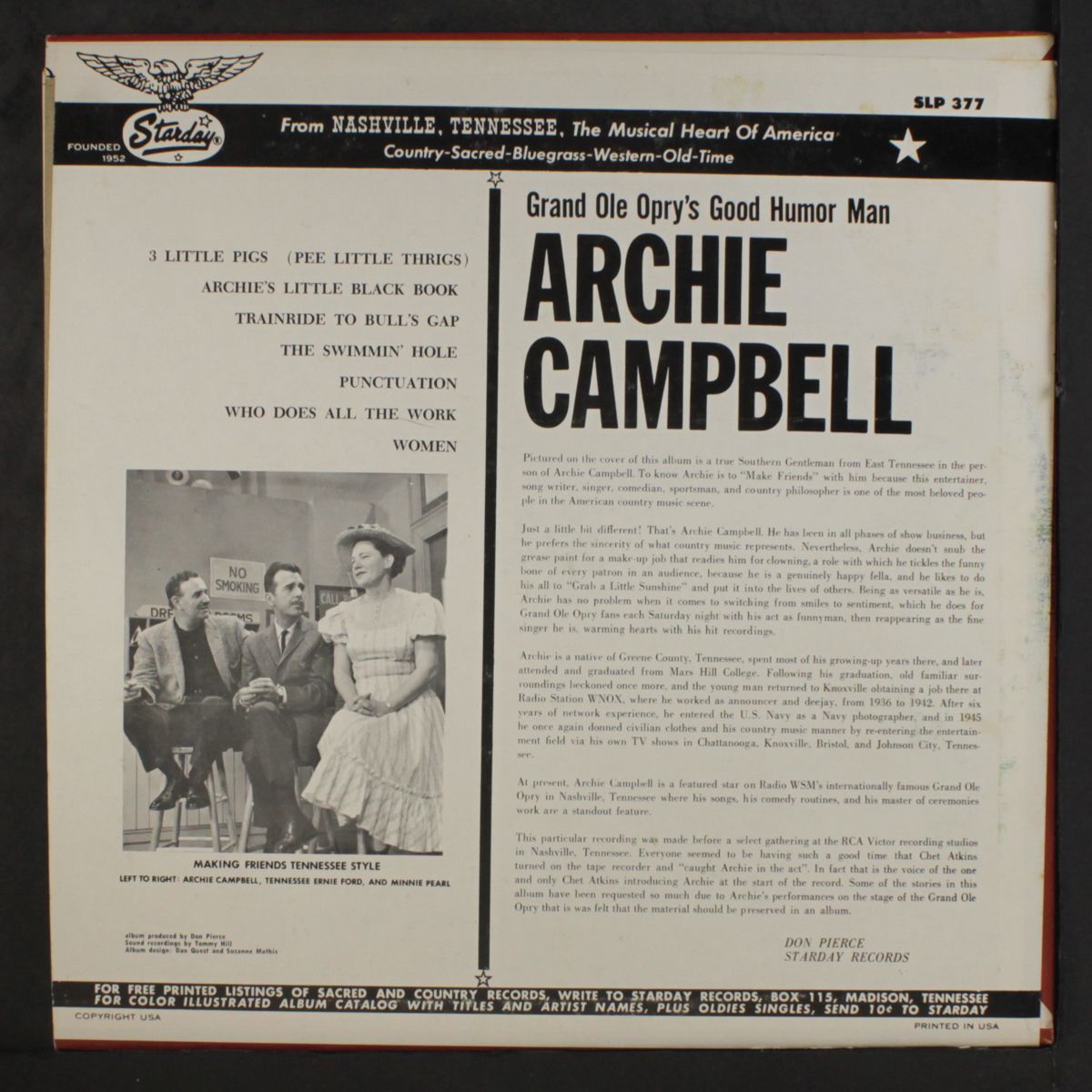 grand ole opry's good humor man by ARCHIE CAMPBELL