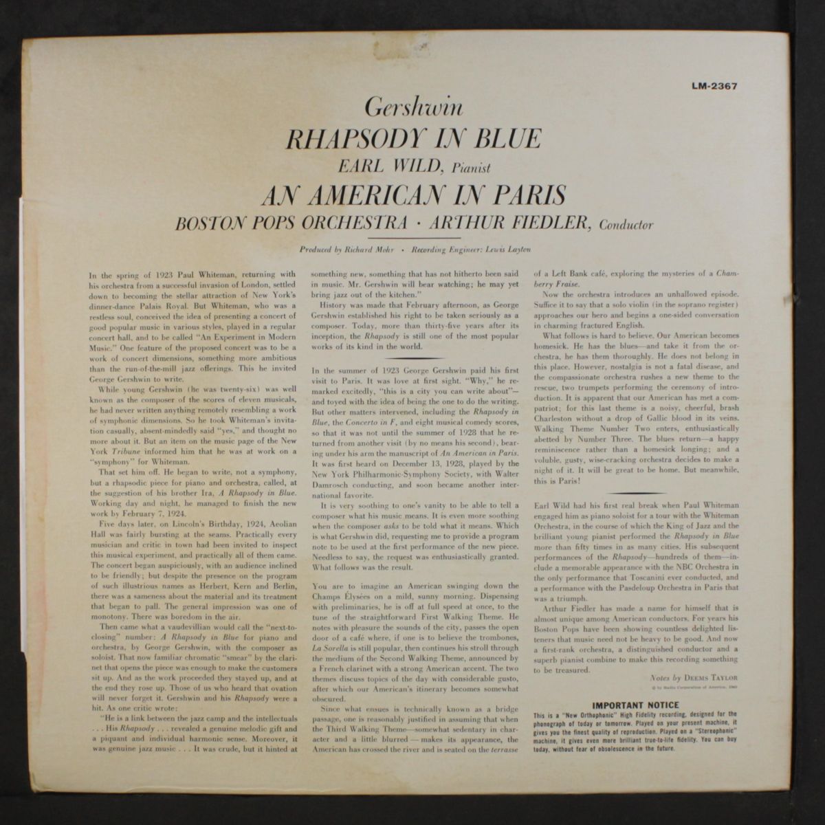 rhapsody in blue by ARTHUR FIEDLER & BOSTON POPS
