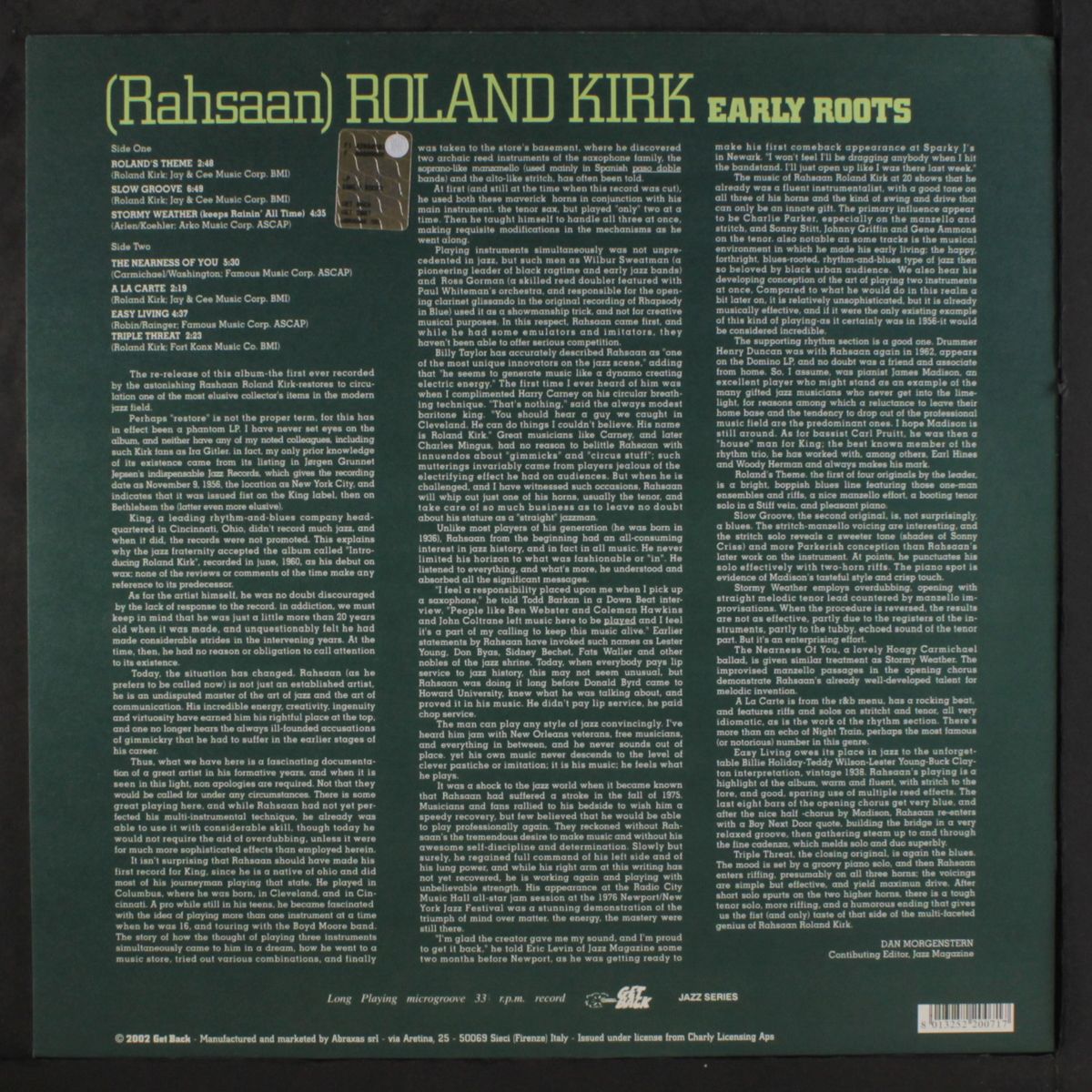 early roots by RAHSAAN ROLAND KIRK