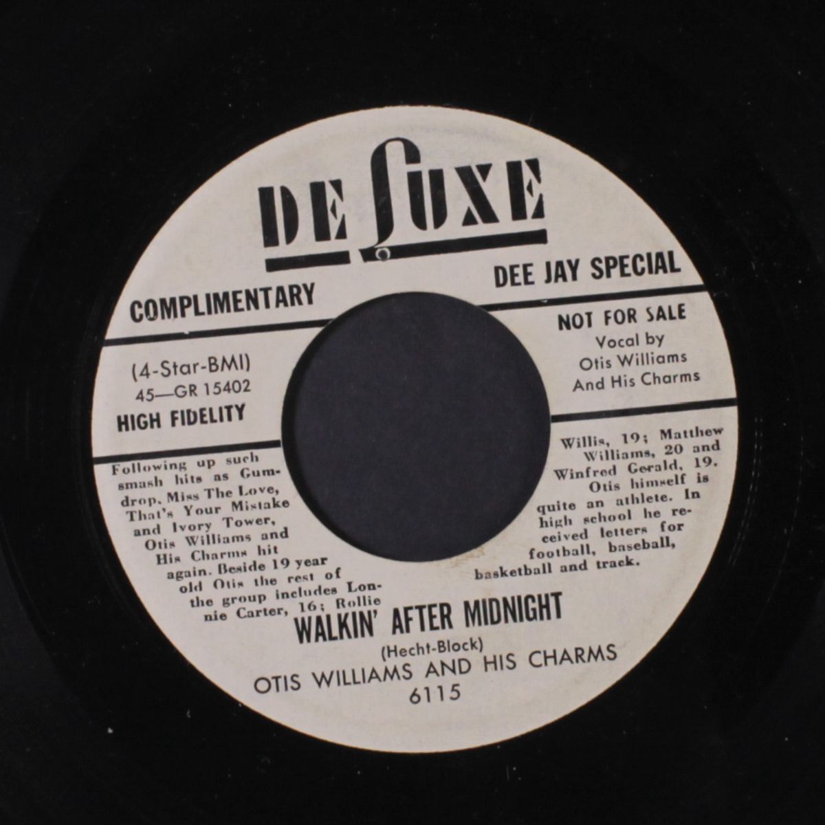 walkin' after midnight / i'm waiting just for you by OTIS WILLIAMS & CHARMS