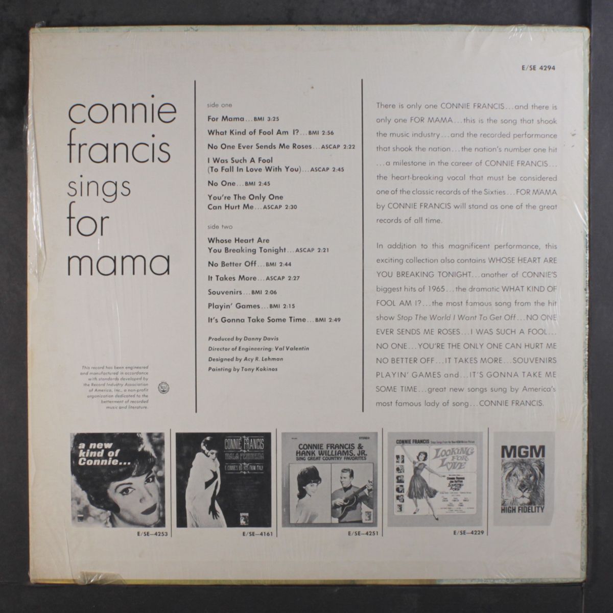 sings for mama by CONNIE FRANCIS