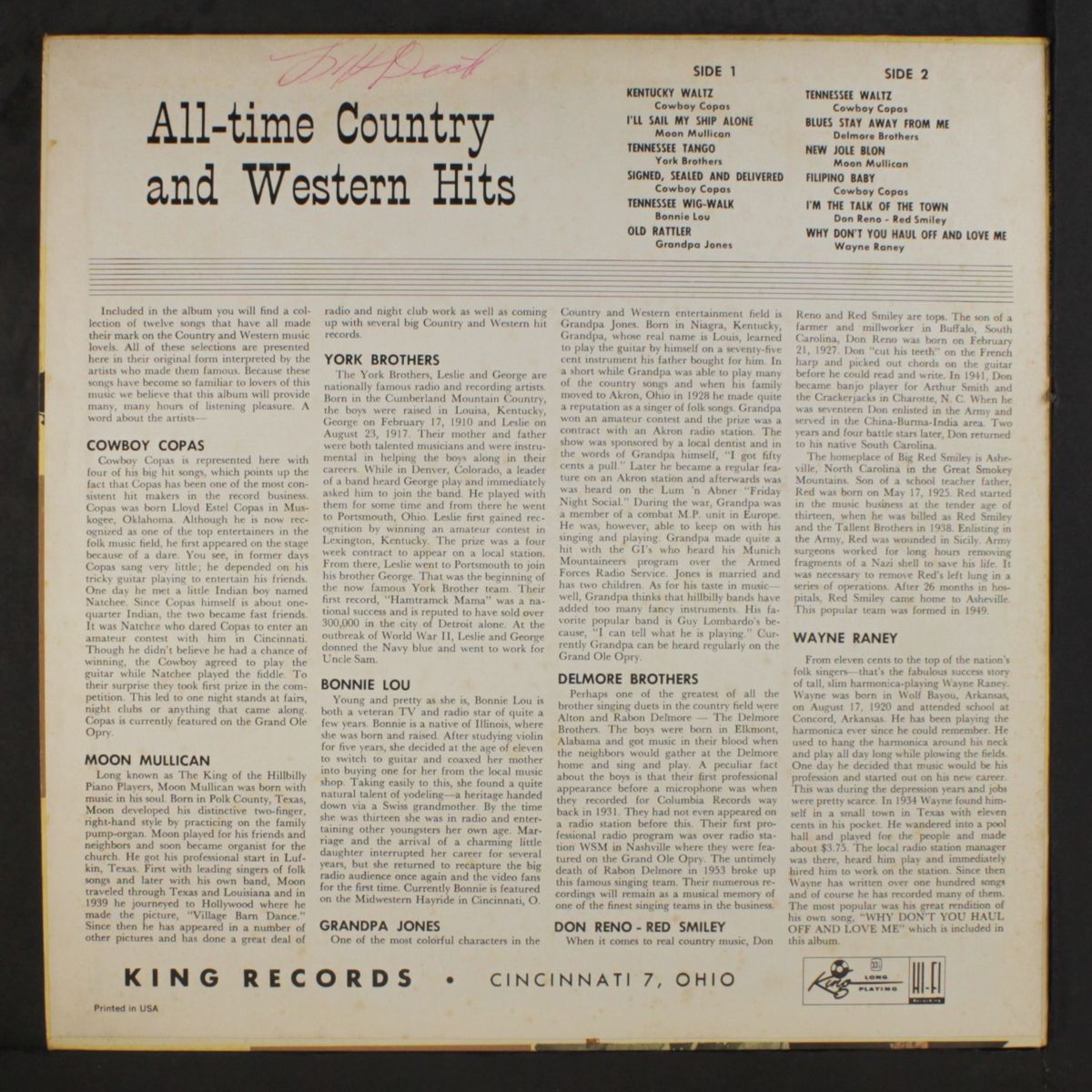 all-time country and western hits by VARIOUS