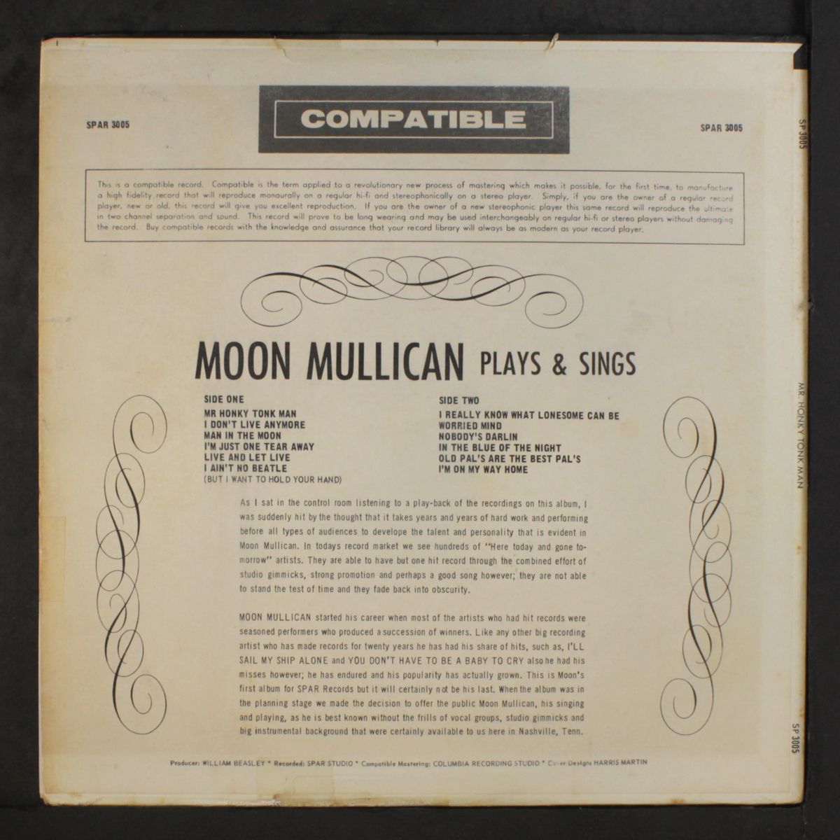 sings and plays by MOON MULLICAN