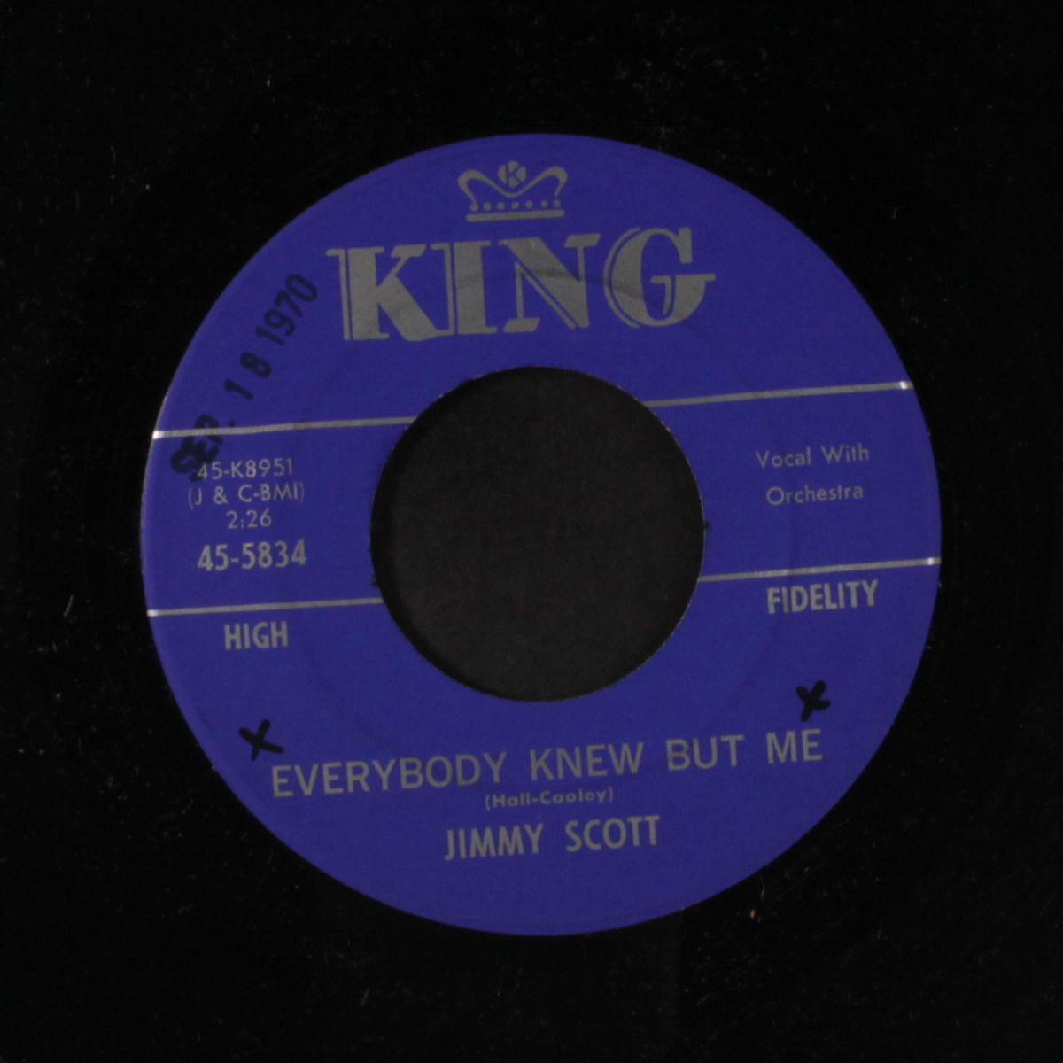 everybody knew but me / somewhere down the line by JIMMY SCOTT