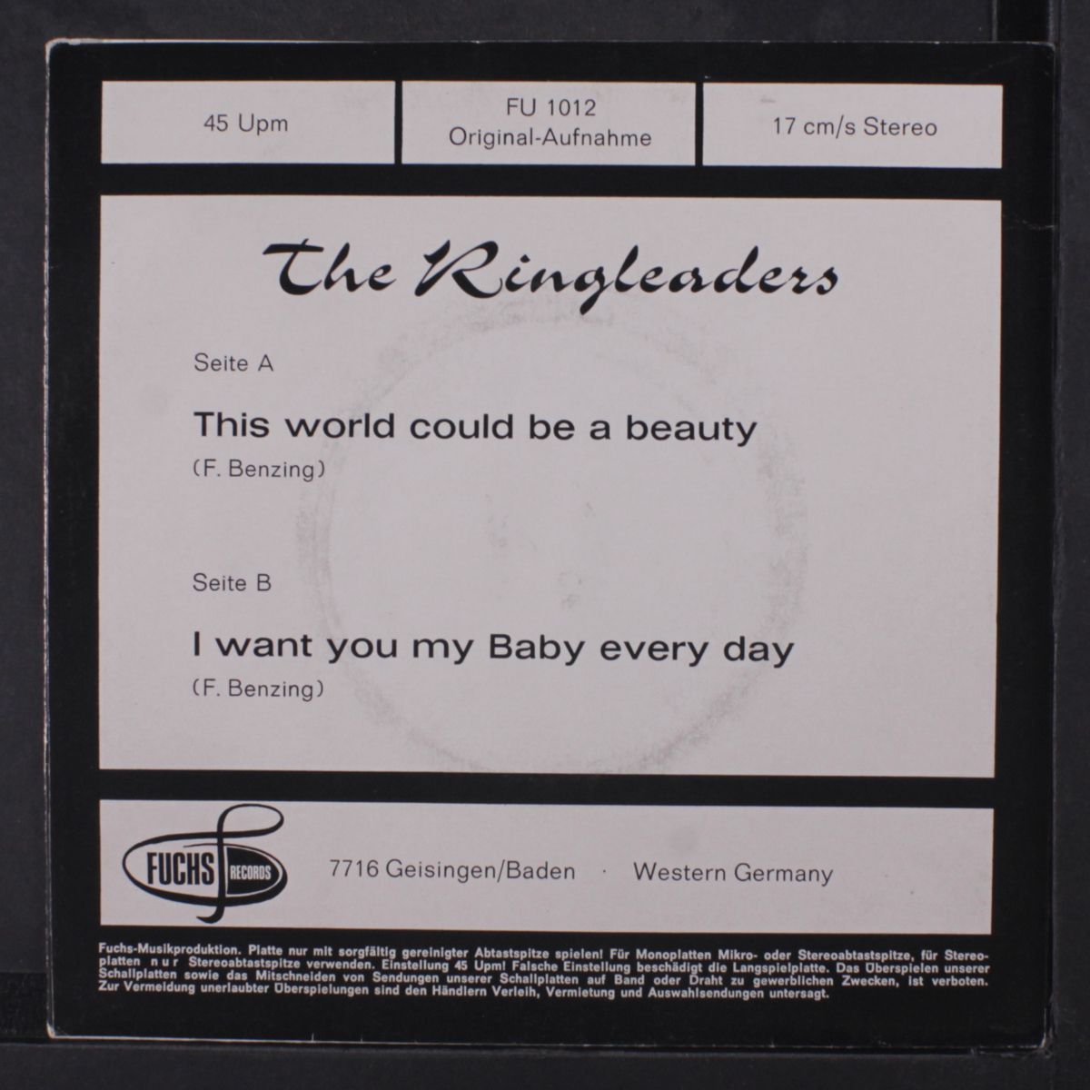 this world could be a beauty / i want you my baby everyday by RINGLEADERS