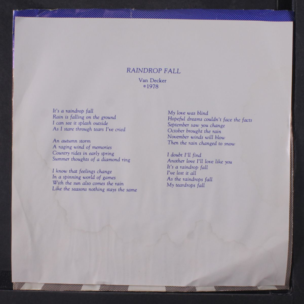 raindrop fall / when? by DEPARTURE