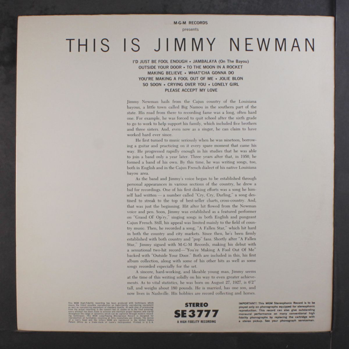 this is by JIMMY NEWMAN