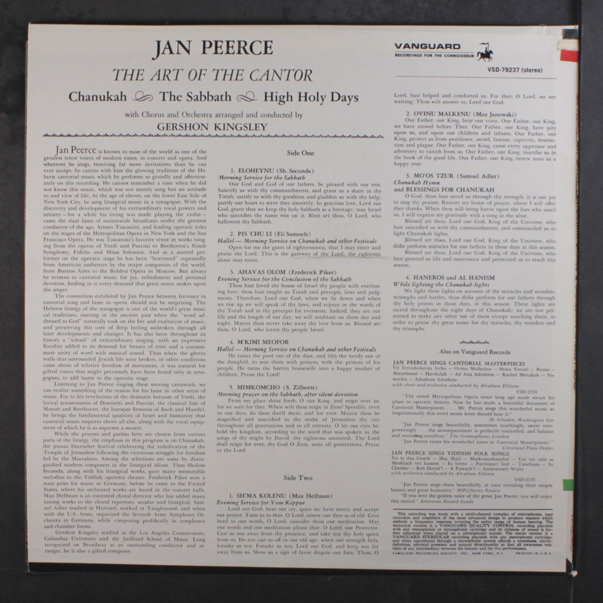 art of the cantor by JAN PEERCE