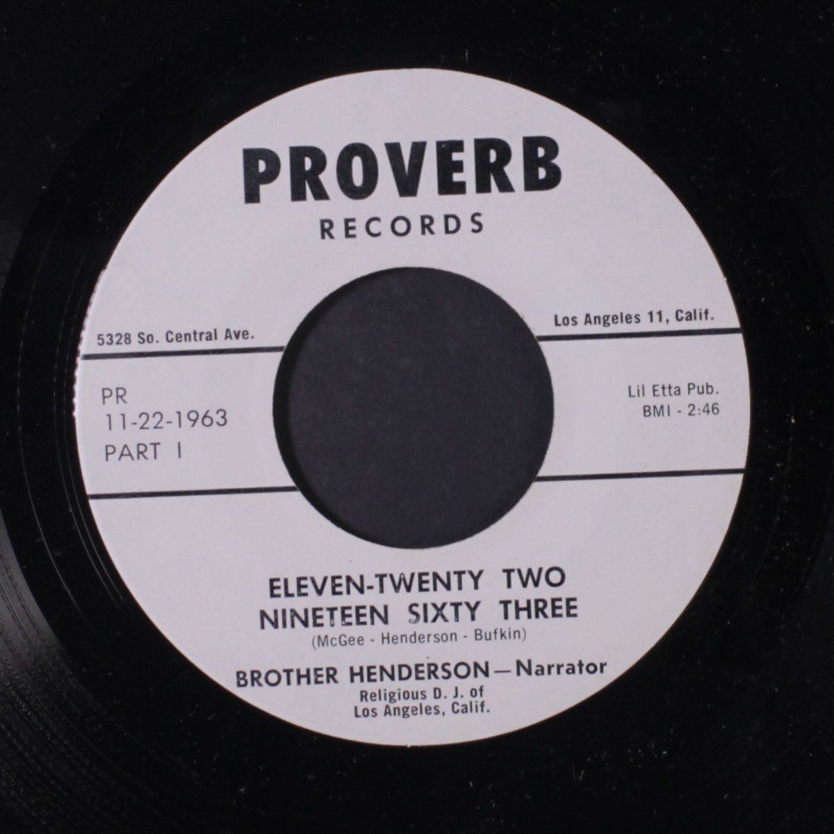 eleven-twenty two nineteen sixty three by BROTHER HENDERSON