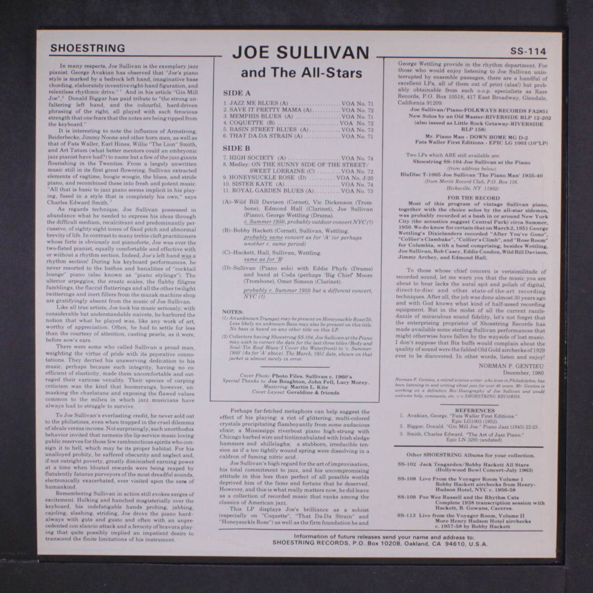 joe sullivan and the all stars by JOE SULLIVAN