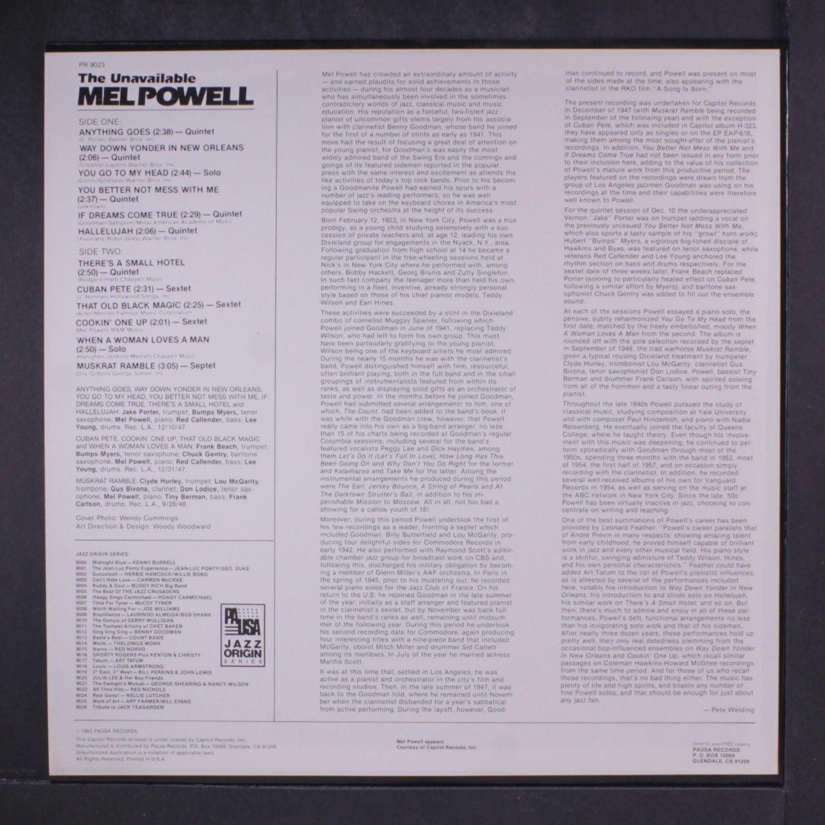 the unavailable by MEL POWELL