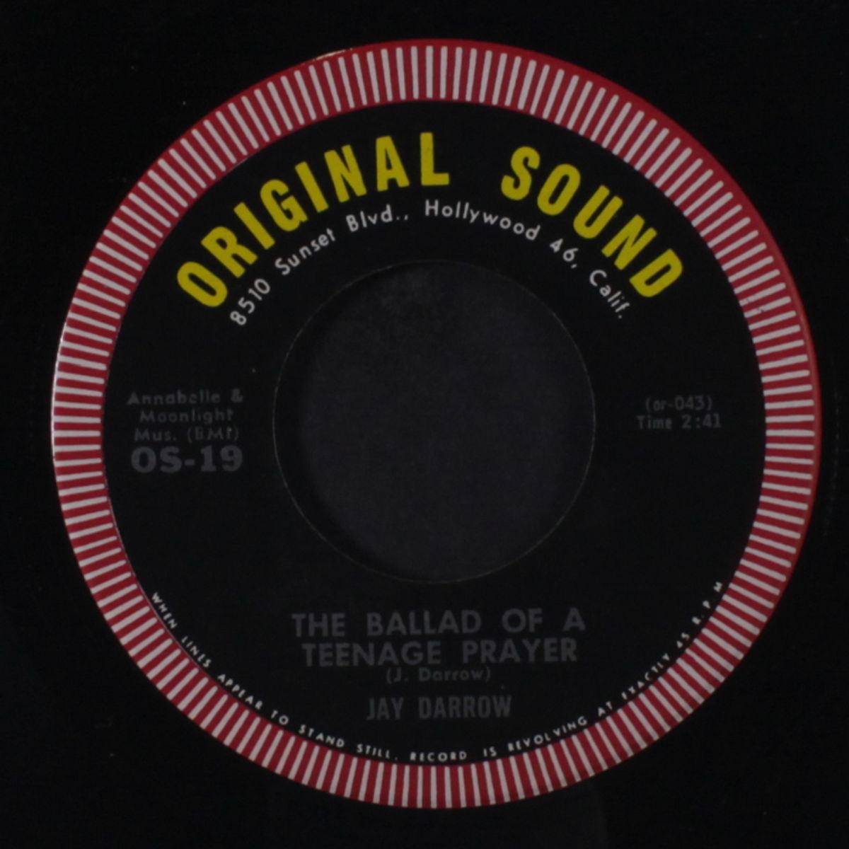 ballad of a teenage prayer / the body-o twist by JAY DARROW