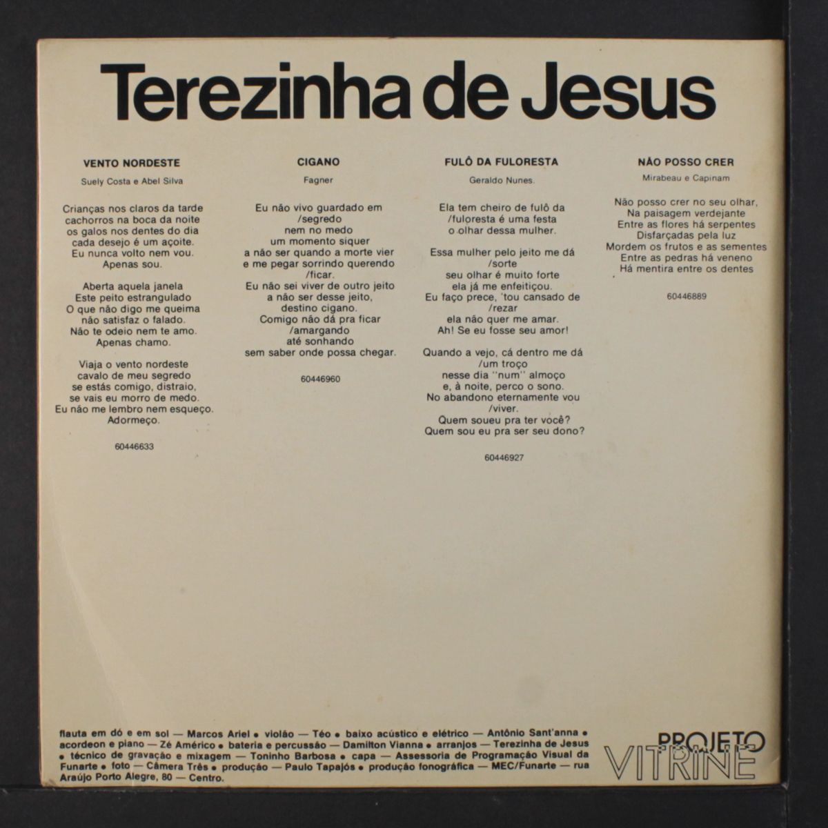 vento nordeste / cigano / fulo da fuloresta / nao posso crer by TEREZINHA DE JESUS