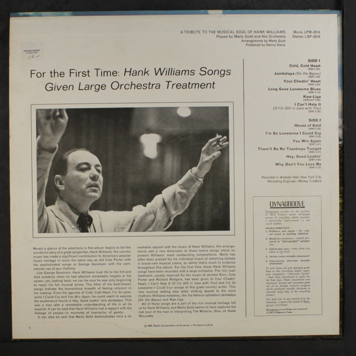 tribute to the musical soul of hank williams by MARTY GOLD