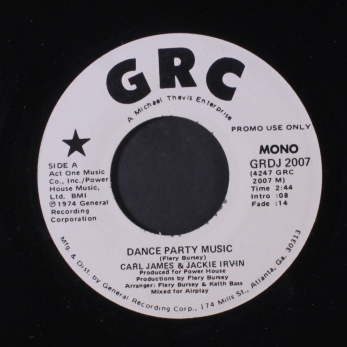 dance party music / mono by CARL JAMES & JACKIE IRVIN