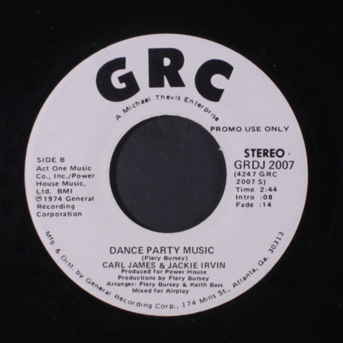 dance party music / mono by CARL JAMES & JACKIE IRVIN