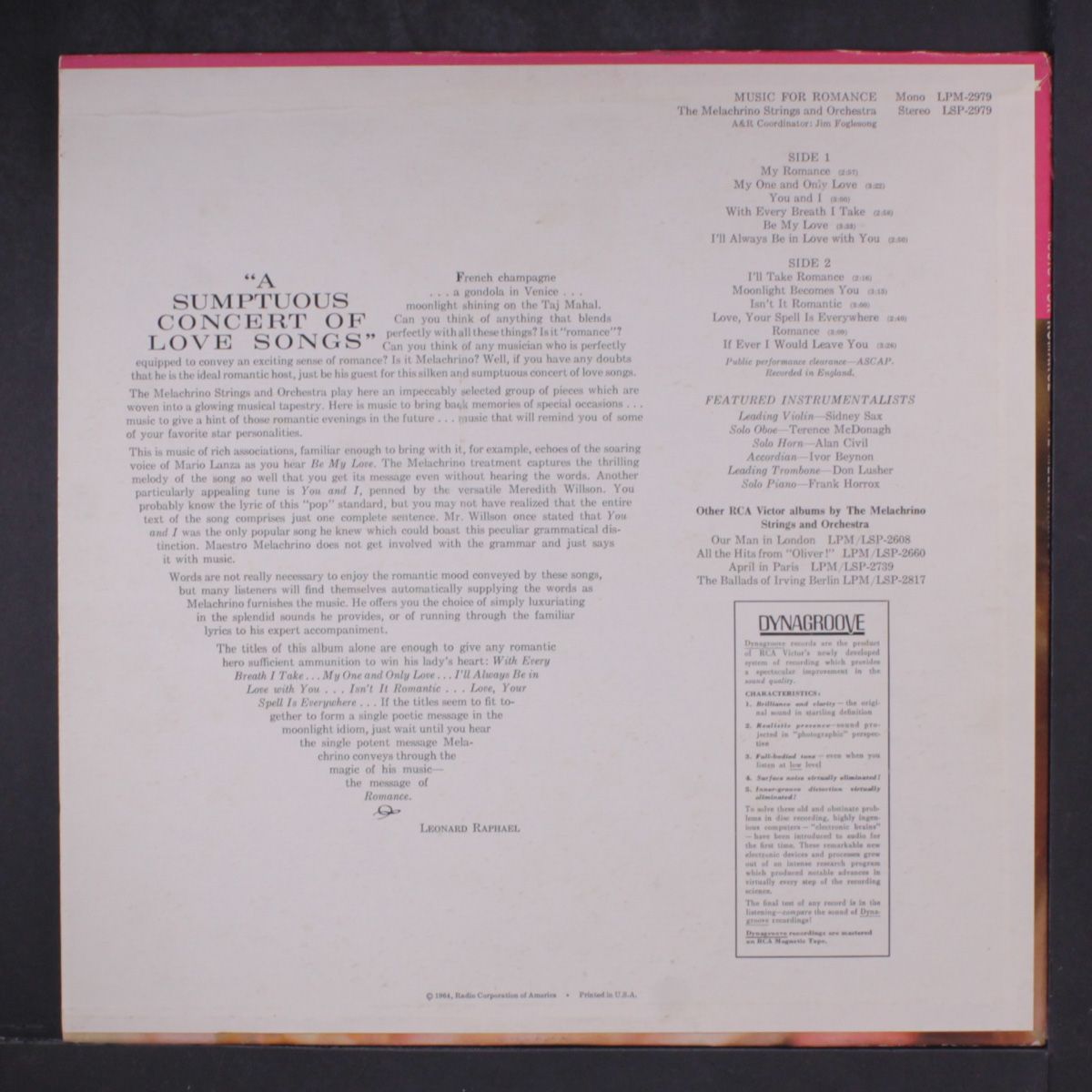 music for romance by MELACHRINO STRINGS
