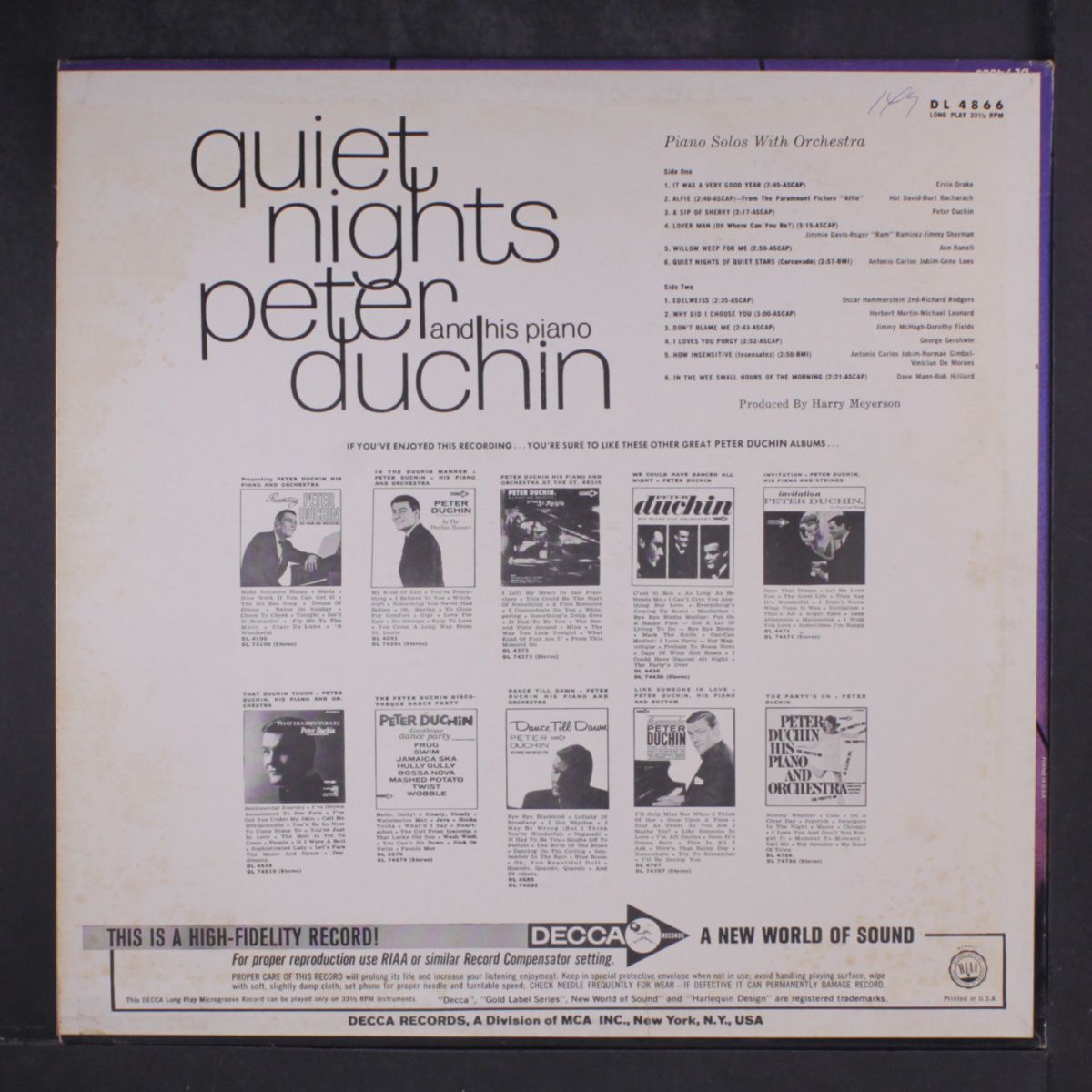 quiet nights by PETER DUCHIN