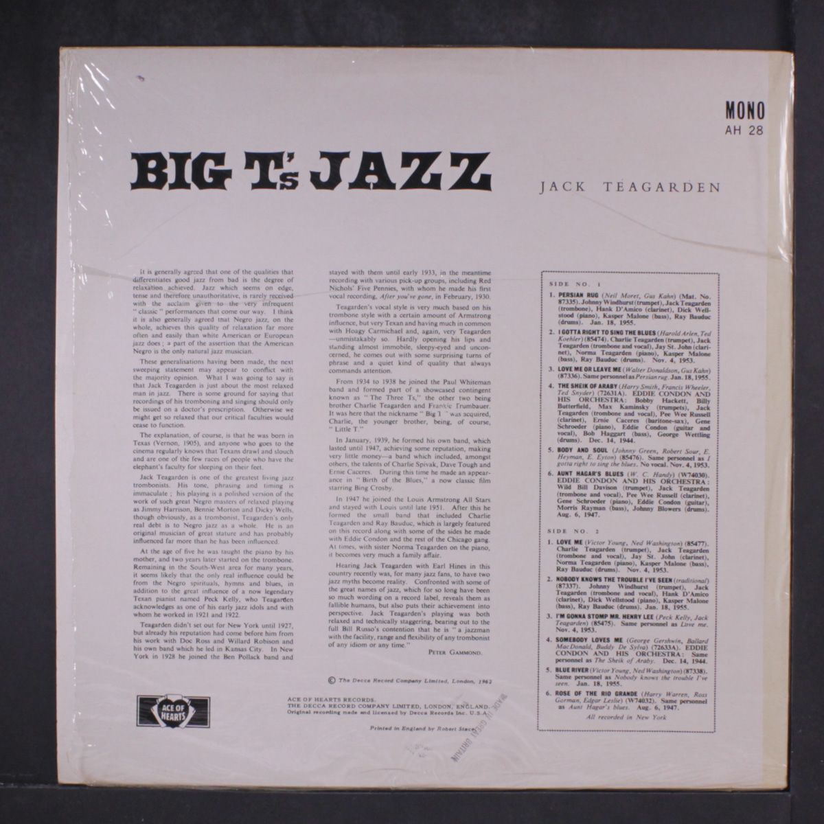 big t's jazz by JACK TEAGARDEN