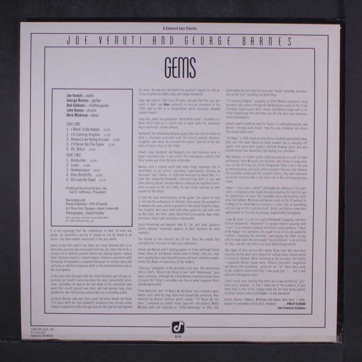 gems by JOE VENUTI & GEORGE BARNES