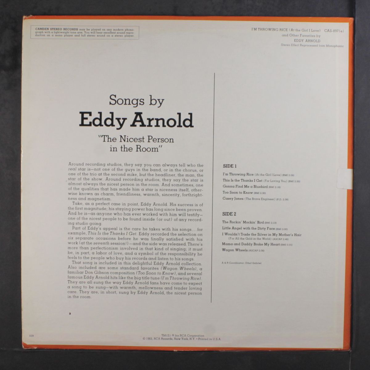 i'm throwing rice by EDDY ARNOLD