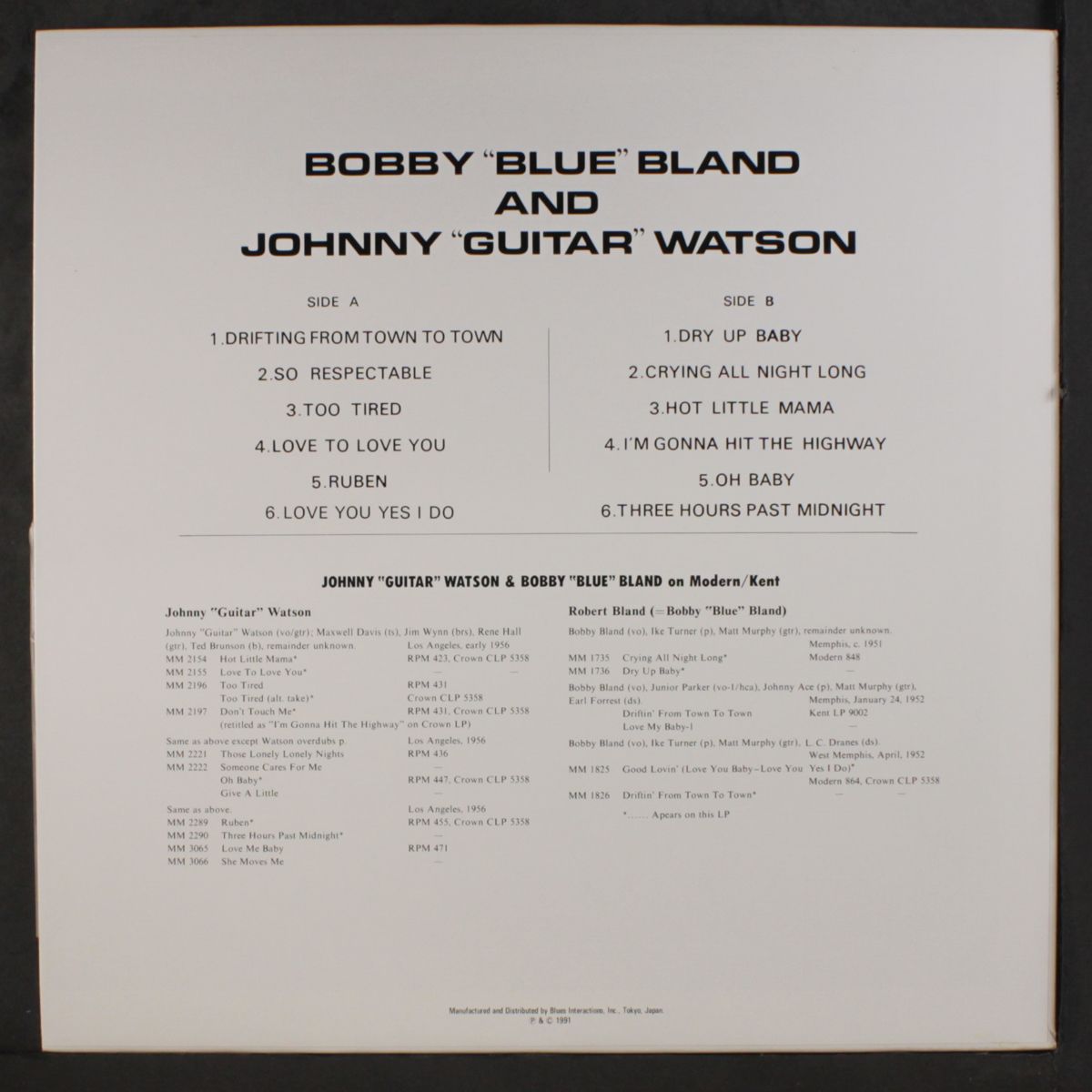 bobby 'blue' bland & johnny 'guitar' watson by BOBBY 'BLUE' BLAND & JOHNNY 'GUITAR' WATSON