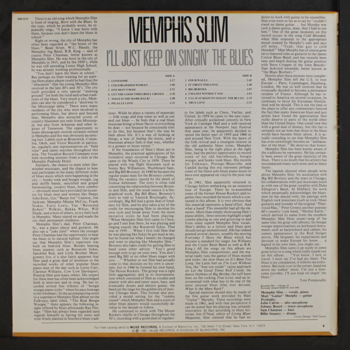 i'll just keep on singin' the blues by MEMPHIS SLIM
