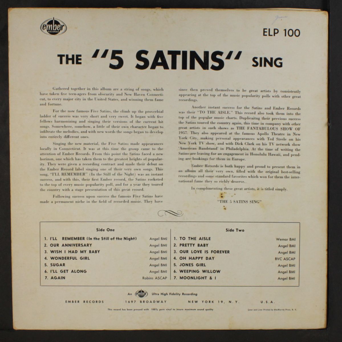 the five satins sing by FIVE SATINS