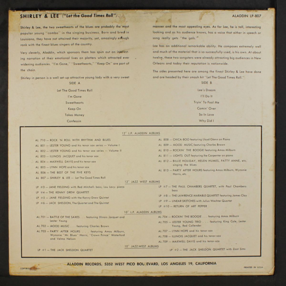 let the good times roll by SHIRLEY & LEE
