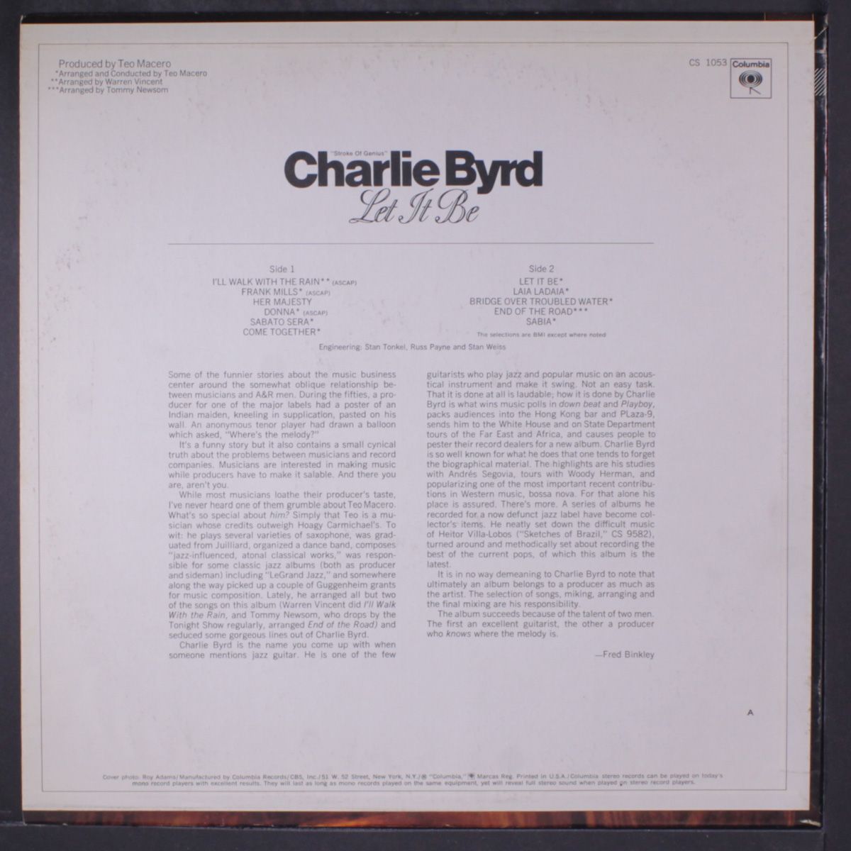 let it be by CHARLIE BYRD