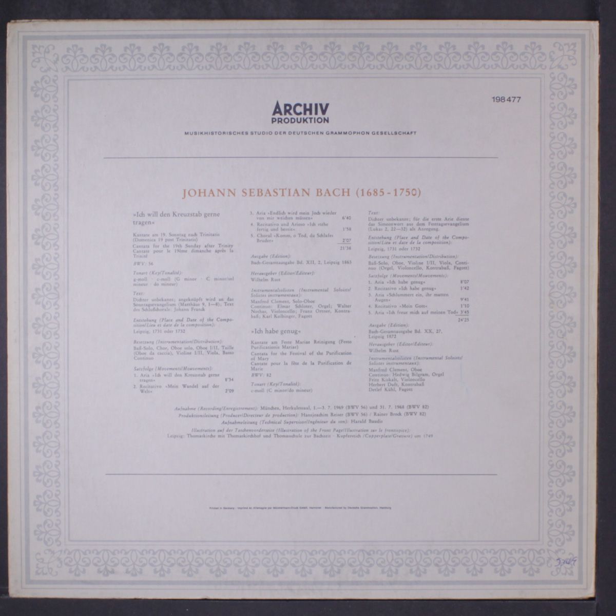 bach: cantatas 56 & 82 by KARL RICHTER