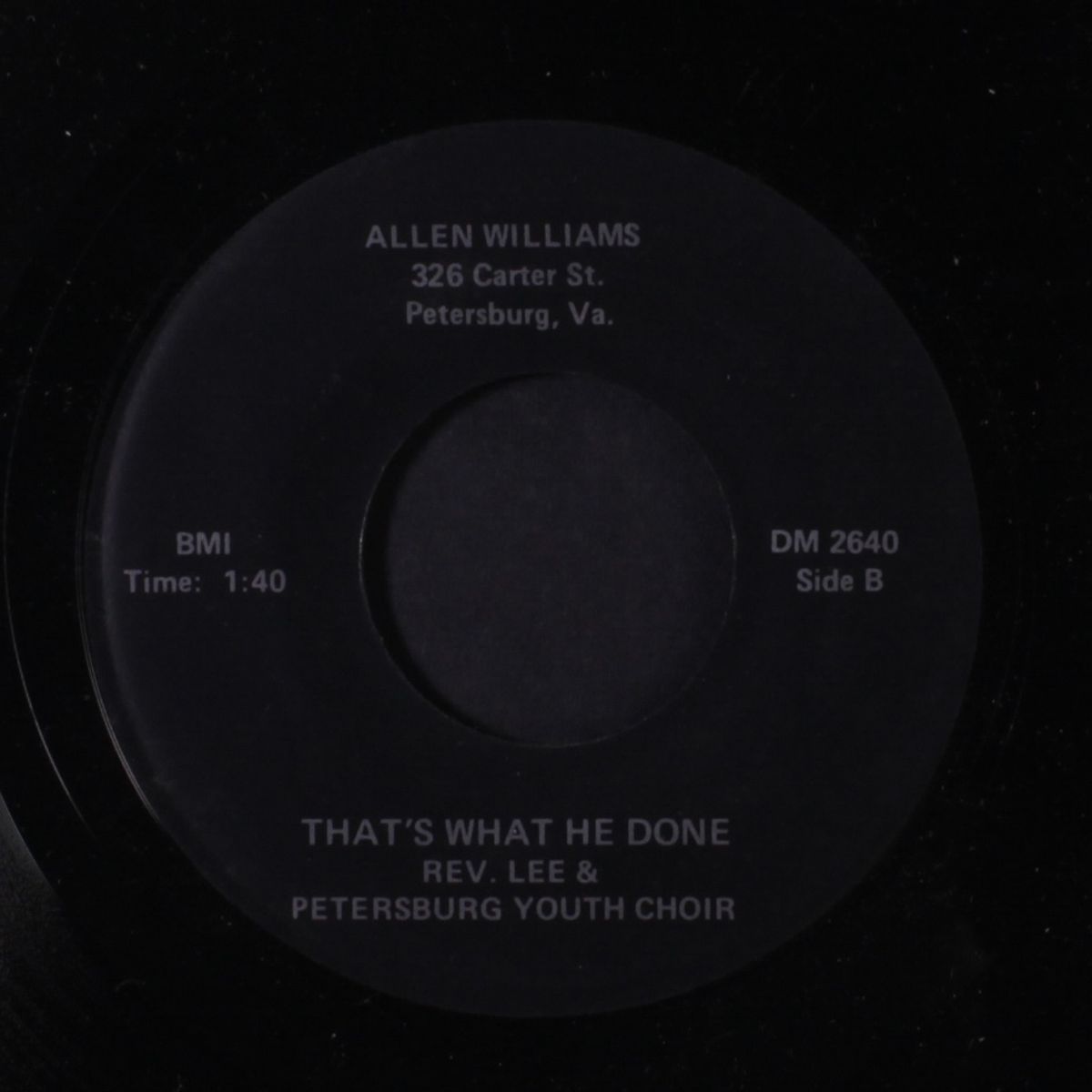 that's what he's done / wait on him by REV. LEE & PETERSBURG YOUTH CHOIR