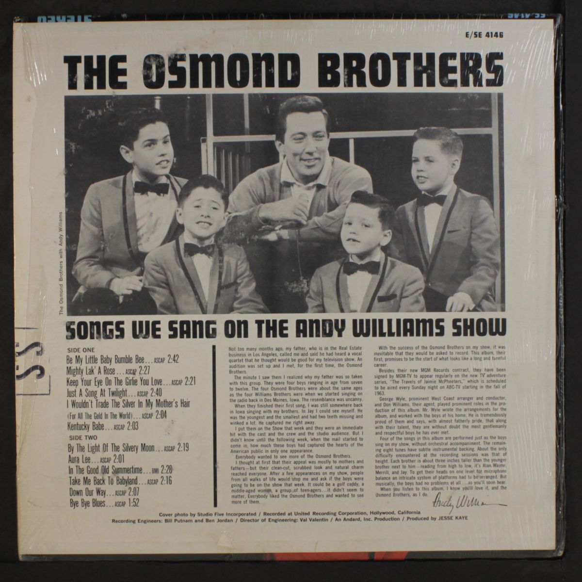 songs we sang on the andy williams show by OSMOND BROTHERS