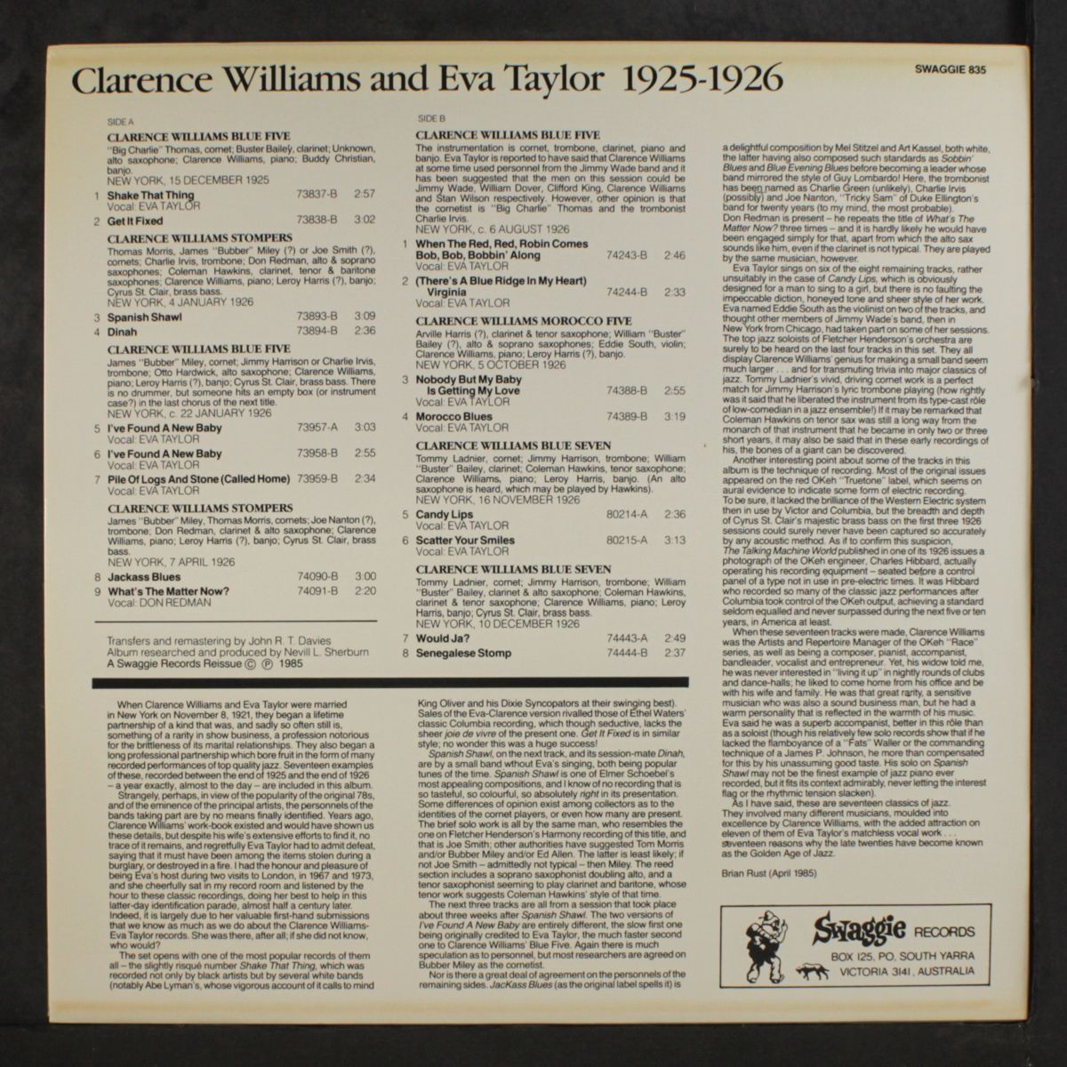 1925-26 by CLARENCE WILLIAMS & EVA TAYLOR