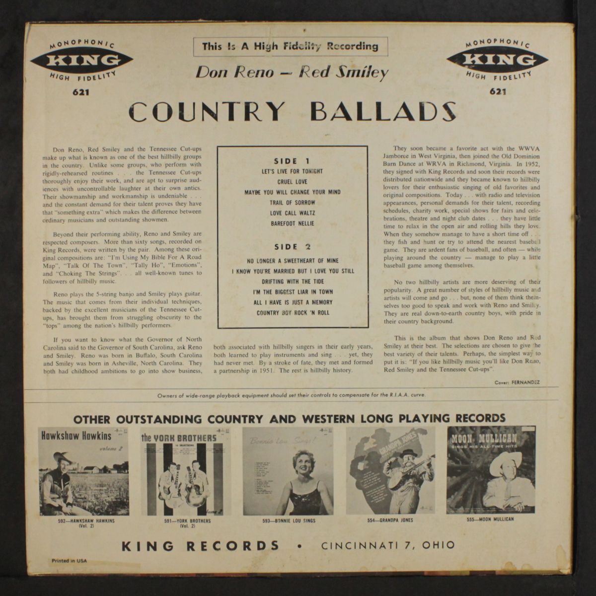 good old country ballads by RENO & SMILEY