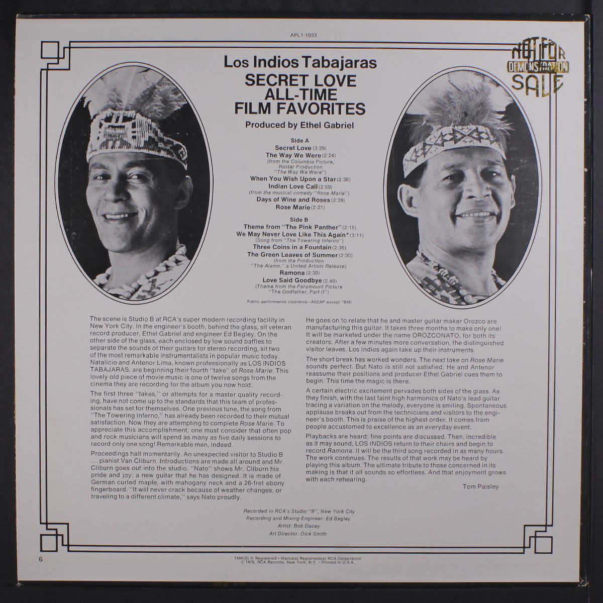 secret love/all-time film favorites by LOS INDIOS TABAJARAS