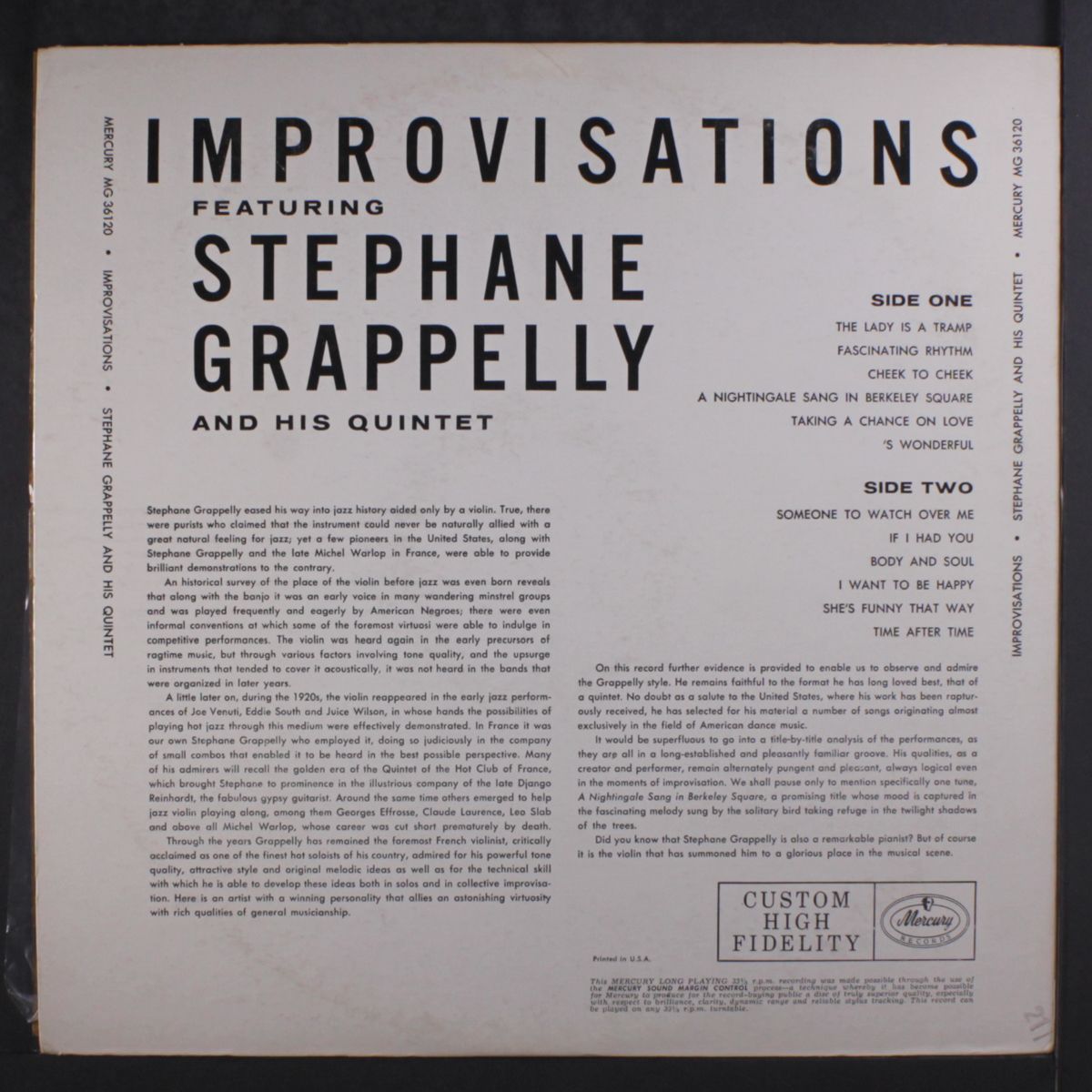 improvisations by STEPHANE GRAPPELLI