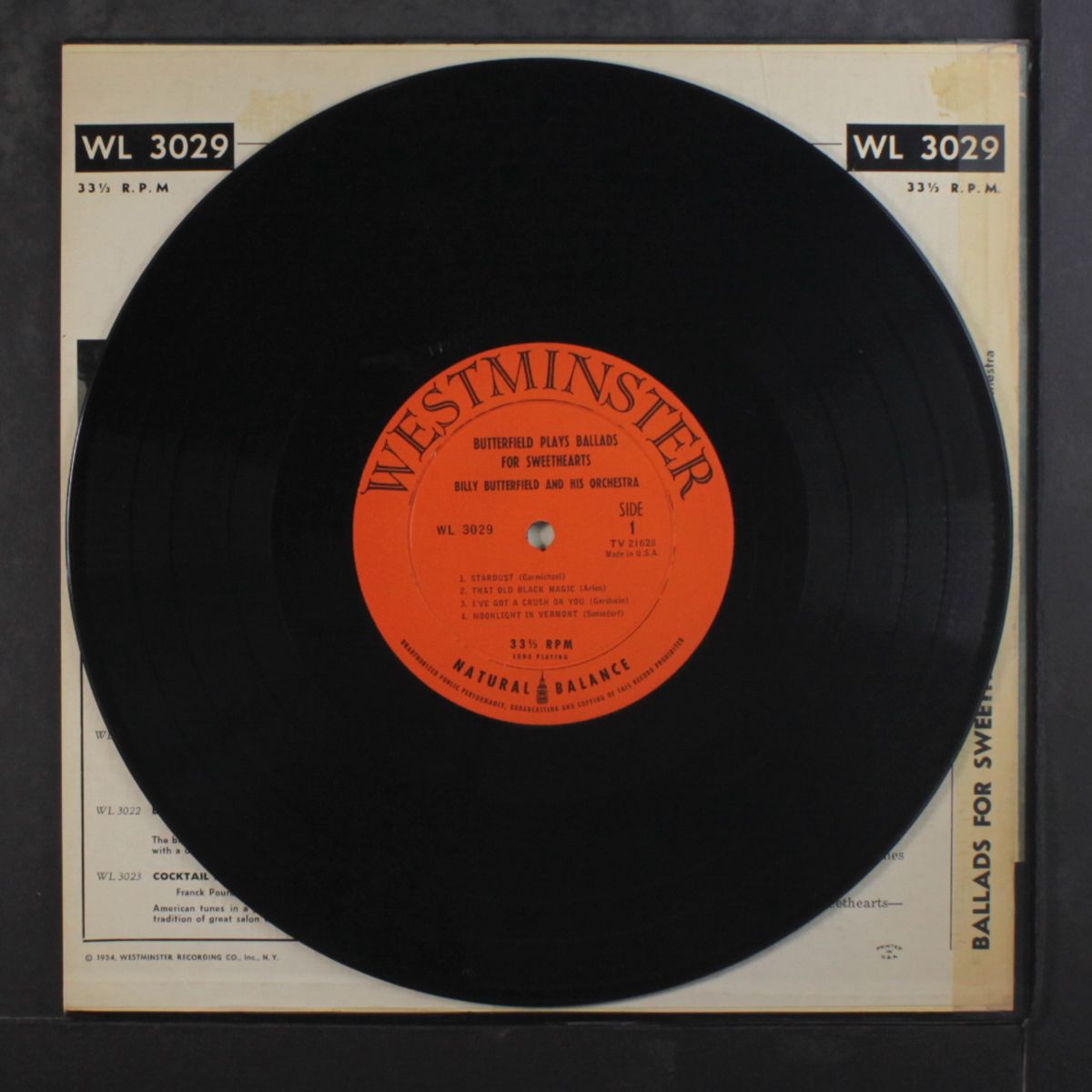 butterfield plays ballads for sweethearts by BILLY BUTTERFIELD