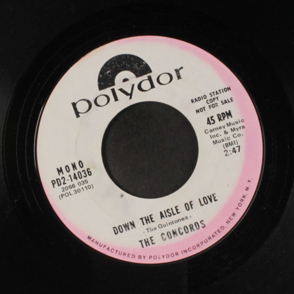 down the aisle of love / i feel a love comin' on by CONCORDS
