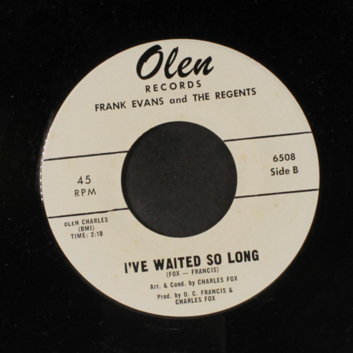 what can i do / i've waited so long by FRANK EVANS & REGENTS