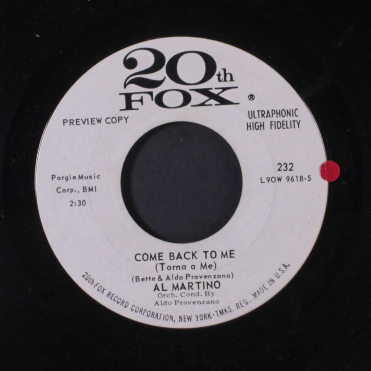 it's all over but the crying / come back to me by AL MARTINO