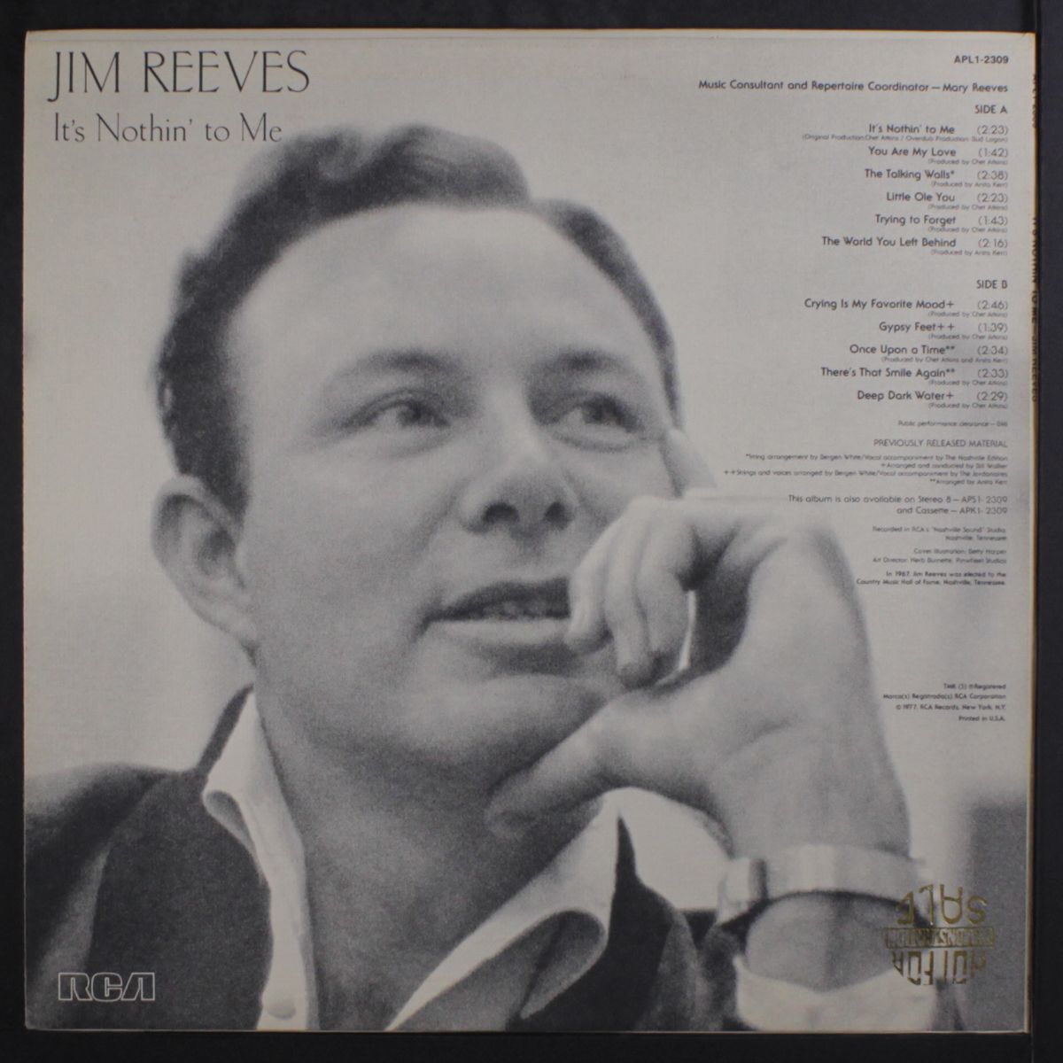 it's nothin' to me by JIM REEVES