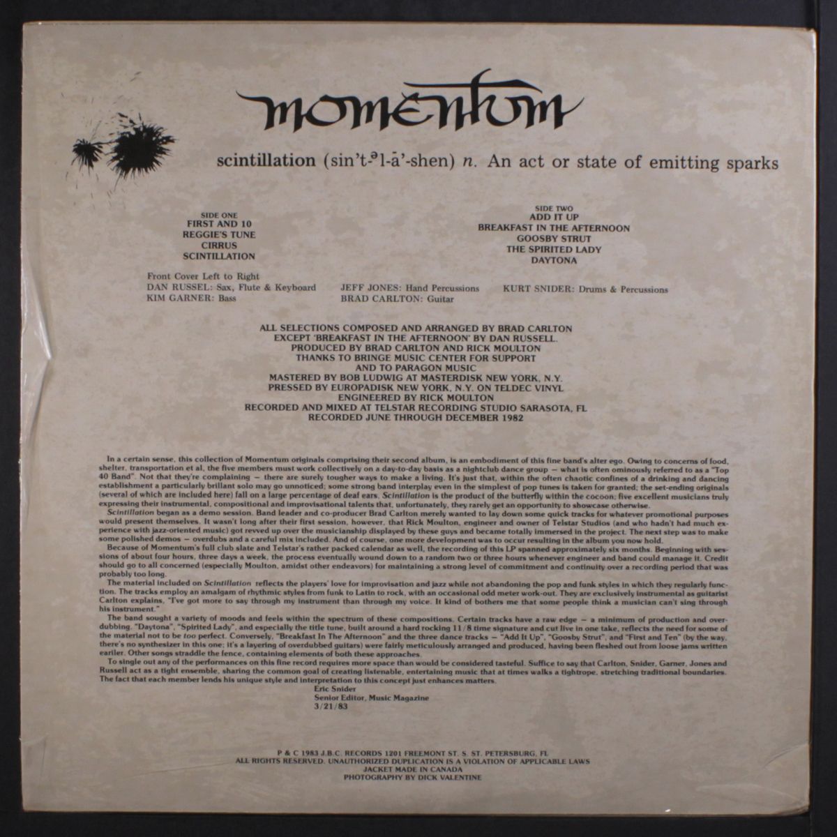 scintillation by MOMENTUM